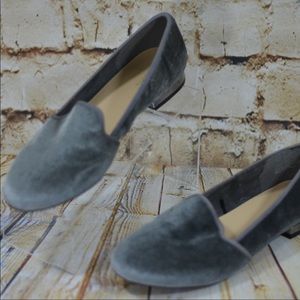 Liz Claiborne Darla Grey Velour Loafers